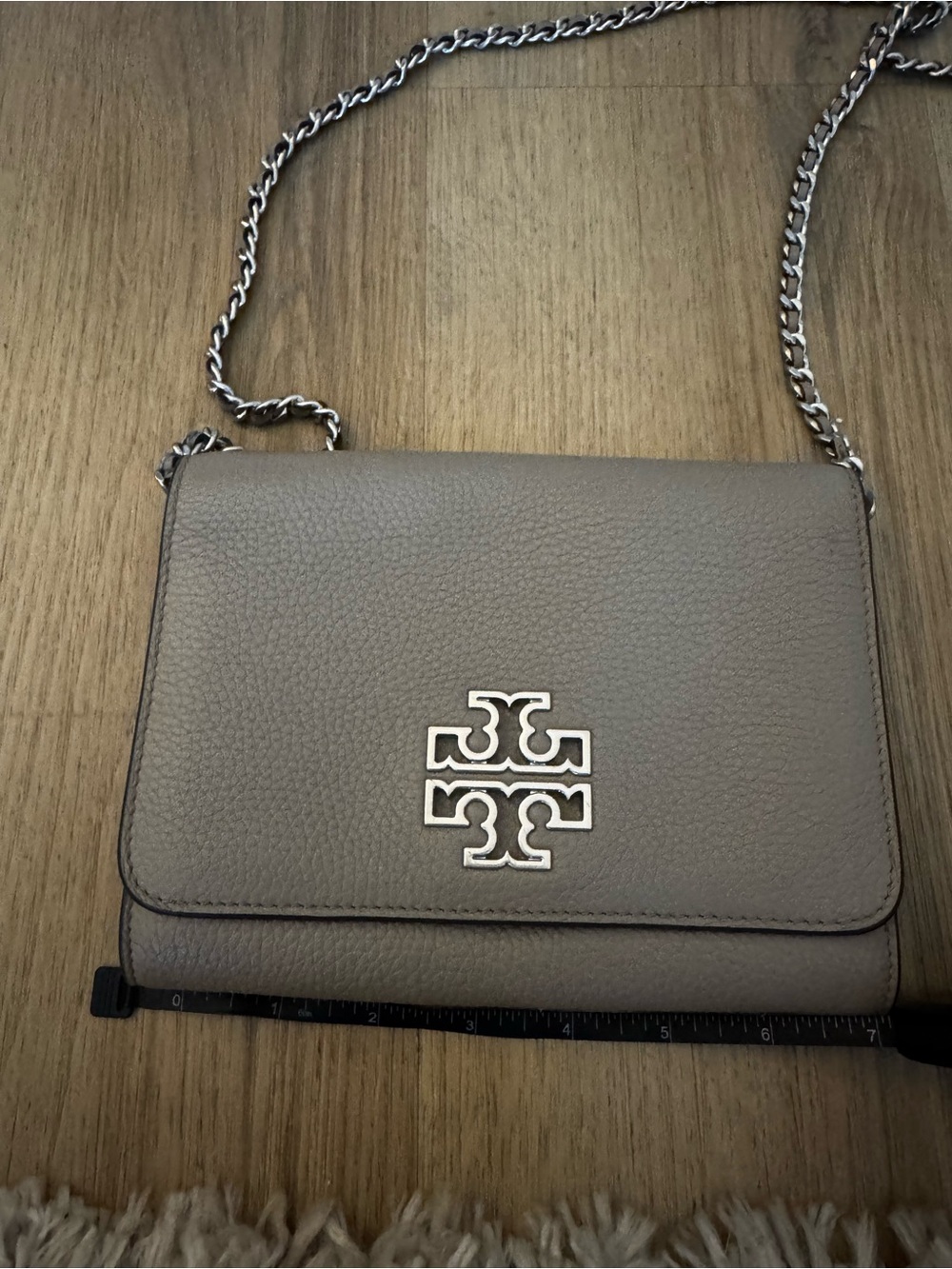 Tory Burch Taupe Leather Crossbody Bag - Picture 13 of 13